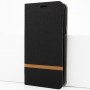 Флип чехол-книжка для Samsung Galaxy A02 с текстурой ткани и функцией подставки, цвет Черный