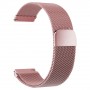 Универсальный 22мм сетчатый мелкозернистый браслет из нержавеющей гипоаллергенной стали на магнитной защелке, цвет Розовый