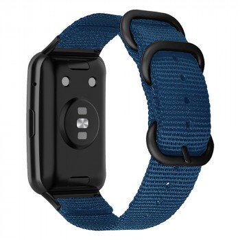 Нейлоновый дышащий ремешок с металлической пряжкой для Huawei Watch Fit  Синий