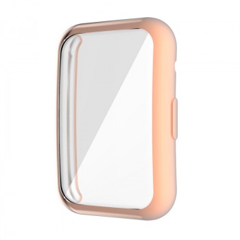 Силиконовый непрозрачный защитный чехол для Huawei Watch Fit Розовый
