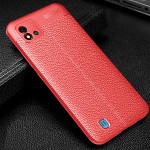 Силиконовый чехол накладка для Realme C11 (2021)/C20 с текстурой кожи Красный