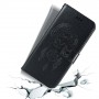Чехол портмоне подставка для Samsung Galaxy A02 с декоративным тиснением на магнитной защелке, цвет Черный
