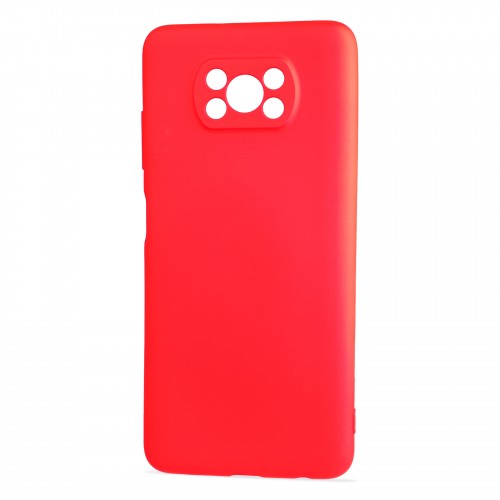 Матовый силиконовый чехол для Xiaomi Poco X3 с покрытием софт-тач, цвет Красный