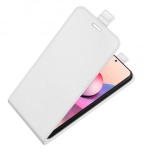Вертикальный чехол-книжка для Xiaomi RedMi Note 10 Pro с отделениями для карт и магнитной защелкой Белый