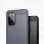 Матовый силиконовый чехол для OnePlus 9 с текстурным покрытием металлик, цвет Черный