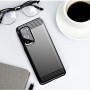 Матовый силиконовый чехол для OnePlus 9 с текстурным покрытием металлик, цвет Черный