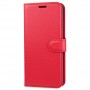 Чехол портмоне подставка для TCL 10L с магнитной защелкой и отделениями для карт, цвет Красный