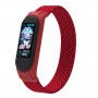 Силиконовый чехол с тканевым плетеным дышащем ремешком для Xiaomi Mi Band 6, цвет Красный