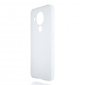 Силиконовый матовый полупрозрачный чехол для Nokia 5.4 Белый