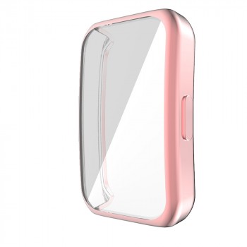 Силиконовый полупрозрачный чехол для Huawei/Honor Band 6 Розовый