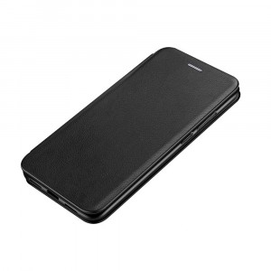 Глянцевый водоотталкивающий книжка флип подставка на силиконовой основе с отсеком для карт с магнитной крышкой для Samsung Galaxy A52 Черный
