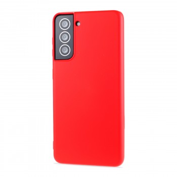 Силиконовый матовый непрозрачный чехол с нескользящим софт-тач покрытием для Samsung Galaxy S21 Красный