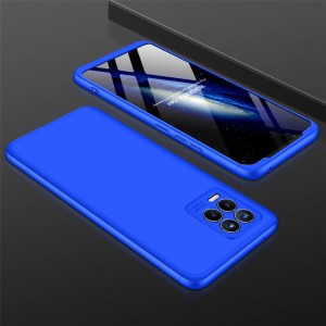 Двухкомпонентный сборный пластиковый матовый чехол для Realme 8 Синий
