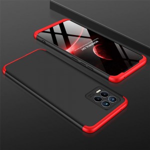 Двухкомпонентный сборный двухцветный пластиковый матовый чехол для Realme 8 Красный