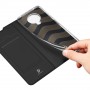 Книжка флип подставка на силиконовой основе с отсеком для карт с магнитной крышкой для Nokia 1.4, цвет Черный