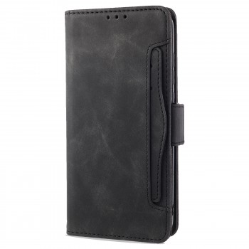 Винтажный книжка портмоне подставка на силиконовой основе с отсеком для карт на магнитной защелке для ASUS ZenFone 8 Flip Черный
