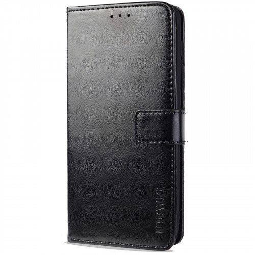 Глянцевый водоотталкивающий книжка портмоне подставка с отсеком для карт на магнитной защелке для ASUS ZenFone 8, цвет Черный