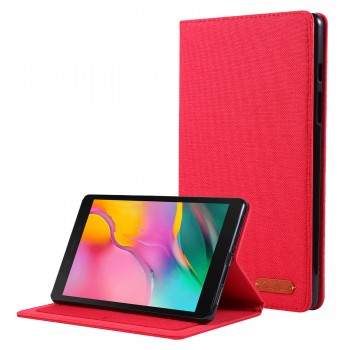 Чехол книжка подставка на непрозрачной силиконовой основе с тканевым покрытием для Samsung Galaxy Tab A7 lite  Красный