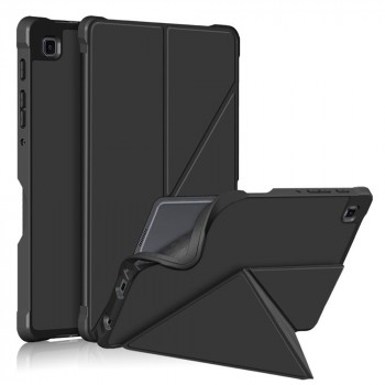 Оригами чехол книжка подставка на непрозрачной силиконовой основе для Samsung Galaxy Tab A7 lite  Черный