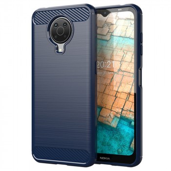 Матовый силиконовый чехол для Nokia G10/G20 с текстурным покрытием металлик Синий