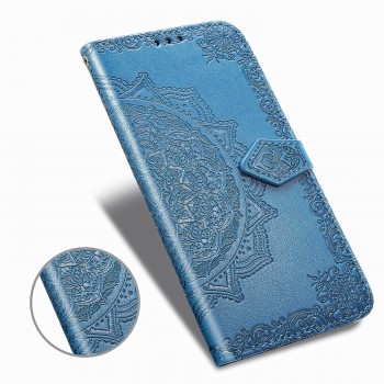Чехол портмоне подставка для Nokia G10/G20 с декоративным тиснением на магнитной защелке Синий