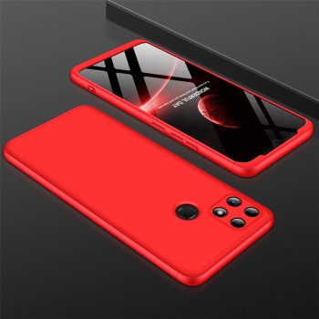 Двухкомпонентный сборный пластиковый матовый чехол для Realme C25  Красный