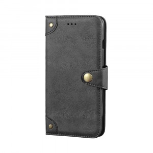 Винтажный книжка портмоне подставка на силиконовой основе на крепежной застежке для Samsung Galaxy M32  Черный