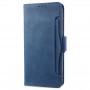 Винтажный чехол портмоне подставка на силиконовой основе с отсеком для карт и внешним картхолдером на магнитной защелке для Samsung Galaxy M32, цвет Синий