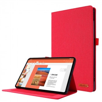 Чехол книжка подставка на силиконовой основе с крепежом для стилуса и тканевым покрытием для Huawei MatePad Pro 10.8 (2021)  Красный