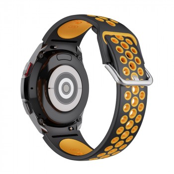 Силиконовый спортивный нескользящий дышащий ремешок для Samsung Galaxy Watch 4 Желтый