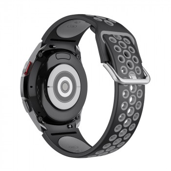 Силиконовый спортивный нескользящий дышащий ремешок для Samsung Galaxy Watch 4 Серый