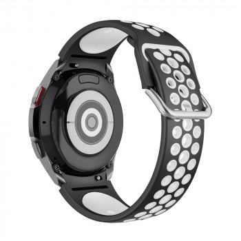 Силиконовый спортивный нескользящий дышащий ремешок для Samsung Galaxy Watch 4 Черный