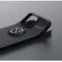 Силиконовый матовый чехол для Iphone 13 с встроенным кольцом-подставкой-держателем, цвет Черный