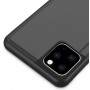 Пластиковый зеркальный чехол книжка для Iphone 13 Pro с полупрозрачной крышкой для уведомлений, цвет Черный
