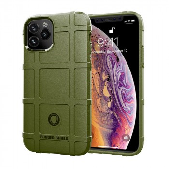 Силиконовый матовый непрозрачный чехол с текстурным покрытием Клетка для Iphone 13 Pro  Зеленый