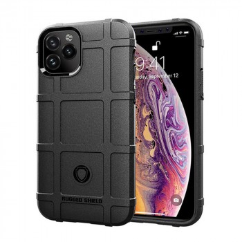 Силиконовый матовый непрозрачный чехол с текстурным покрытием Клетка для Iphone 13 Pro Max Черный