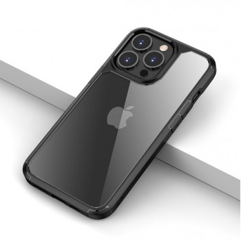 Силиконовый матовый непрозрачный чехол с прозрачной поликарбонатной вставкой для Iphone 13 Pro