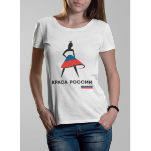 Женская футболка с принтом Краса России Белый