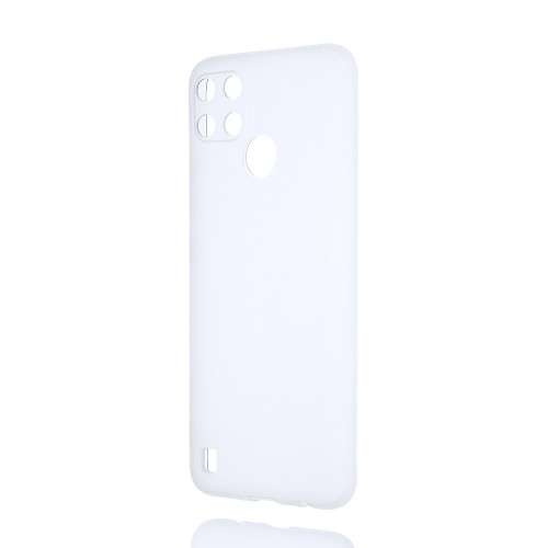 Силиконовый матовый полупрозрачный чехол для Realme C21Y, цвет Белый