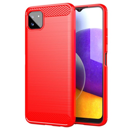 Силиконовый матовый непрозрачный чехол с текстурным покрытием Металлик для Samsung Galaxy A22s 5G , цвет Красный