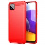 Силиконовый матовый непрозрачный чехол с текстурным покрытием Металлик для Samsung Galaxy A22s 5G , цвет Красный