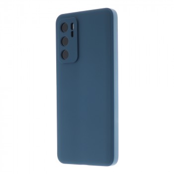 Силиконовый матовый непрозрачный чехол с нескользящим софт-тач покрытием для Huawei P40 Синий