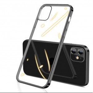 Силиконовый глянцевый полупрозрачный чехол с текстурным покрытием Металлик для Iphone 12 Mini Черный