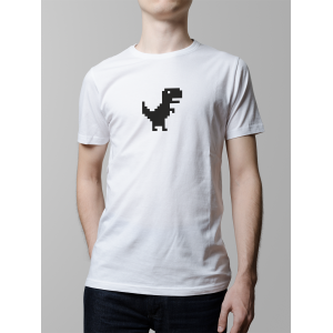 Мужская футболка с принтом Динозавр T-Rex Белый
