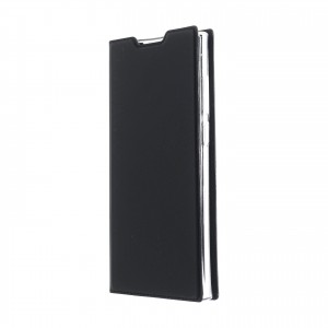 Книжка горизонтальная книжка подставка на силиконовой основе с отсеком для карт для Samsung Galaxy S22 Ultra Черный