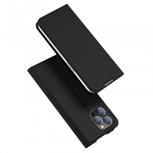 Книжка флип подставка на силиконовой основе с отсеком для карт с магнитной крышкой для Iphone 14 Pro Max  Черный
