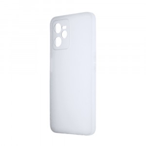 Силиконовый матовый полупрозрачный чехол для Realme C35 Белый