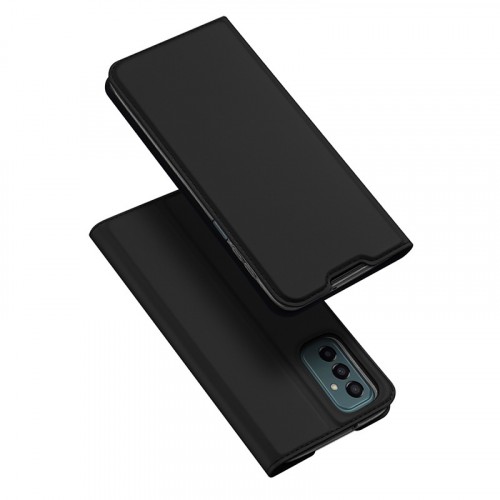 Книжка горизонтальная книжка подставка на силиконовой основе с отсеком для карт с магнитной крышкой для Samsung Galaxy M23 5G, цвет Черный