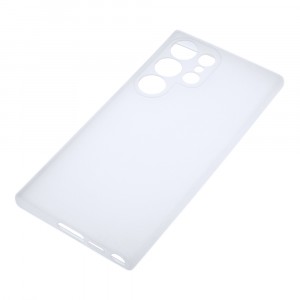 Силиконовый матовый полупрозрачный чехол для Samsung Galaxy S23 Ultra Белый